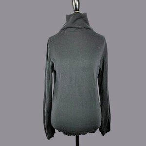 Strenesse Turtleneck Sweater Large Black Puff Sleeves